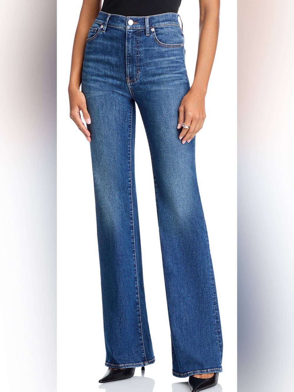 Veronica Beard Blue Wide-Leg Flare Jeans